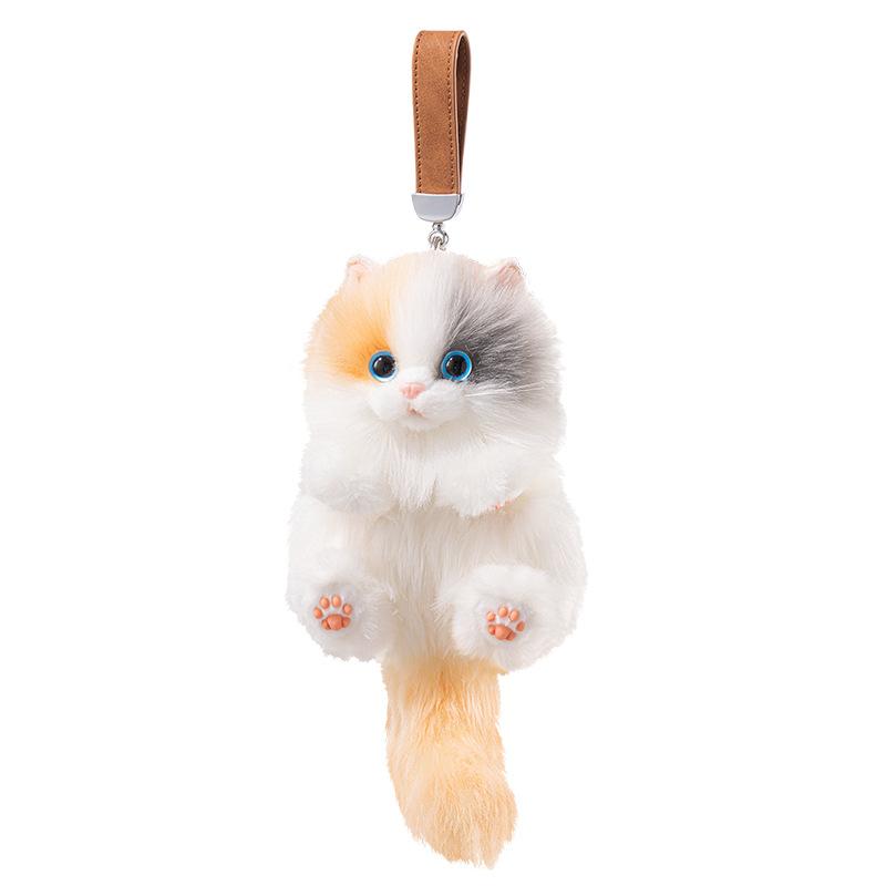 Милый плюшевый кулон-брелок в виде кошки, кулон для девочки на рюкзак, кулон в виде имитации животного, мягкая игрушка, декоративный подарок для пары, подвеска на сумку