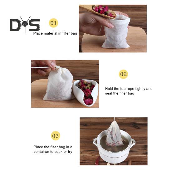 20 шт. мешочков для специй с завязкой, натуральные хлопковые муслиновые мешочки для чая, трав, супа, многоразовые тканевые мешочки для сыра, пустые пакетики