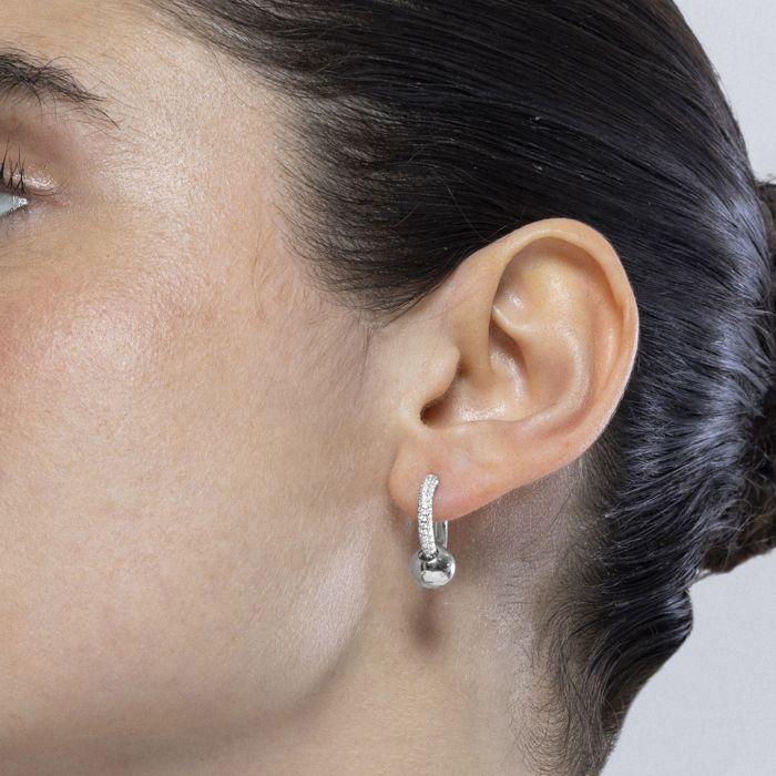 Luxenter Boucles d'oreilles en argent 925 et zirconium brillant plaqué finition en rhodié - Kigen