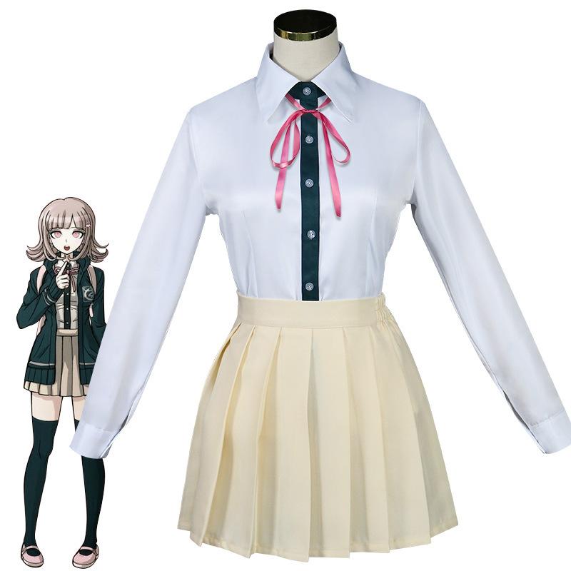 Японского аниме Super DanganRonpa 2 Nanami ChiaKi, карнавальный костюм, школьная форма, юбка Лоли для девочек