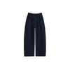 Shiyiyue Sporty Loose Casual Pants for Women, Autumn and Winter Elastic Waist Fleece-Lined Sweatpants with Drawstring, Straight Wide-Leg Long Pants