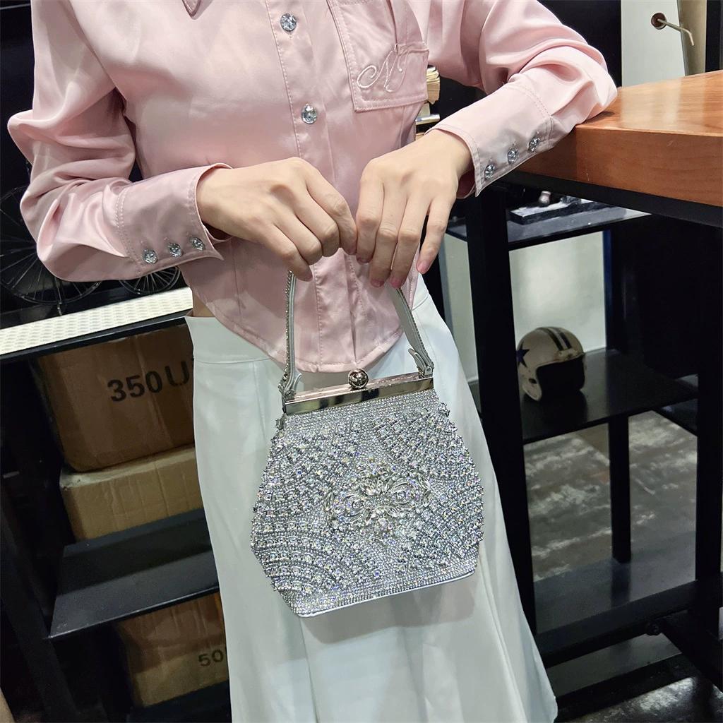Сумка для ужина, женская сумка через плечо на одно плечо, банкетный комплект с бриллиантами, сумочка