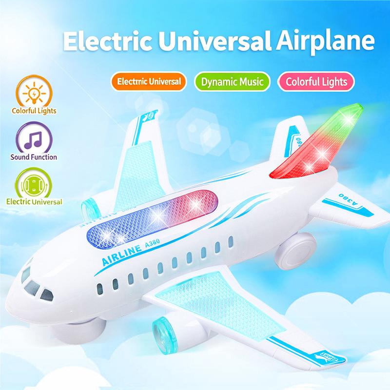 Electric Airplane Toy With Led Light And Sound Automatic Moving Airplane Model Toy Airplane Model For Birthday Kids