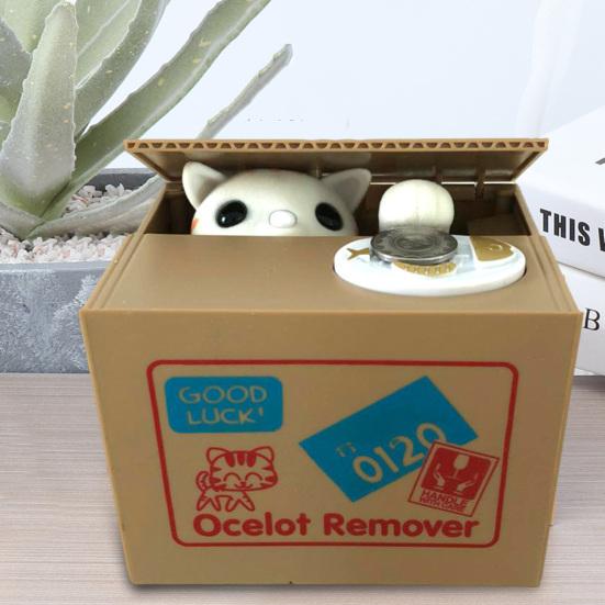 Копилка, автоматическая кража денег, копилка для монет, жадный кот, копилка, монеты США, совместимая коробка для экономии денег для детей