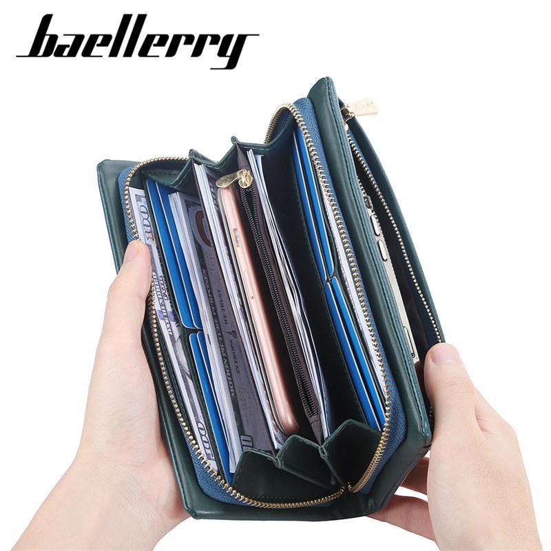 Baellerry Brand Design Handbags Artificial Leather Phone Bags Fashion Zipper Long Wallets Card Holder Coin Purse