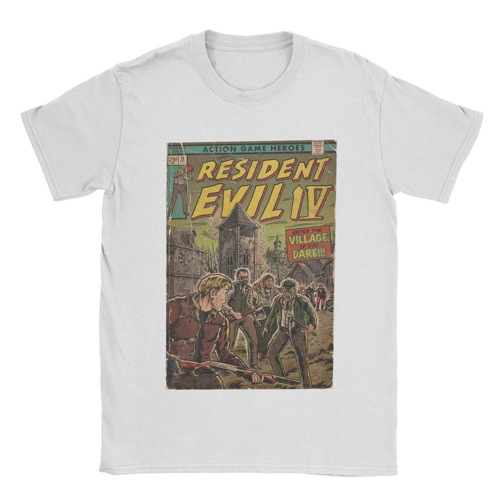 Residents Evils 4 Мужская футболка Смешная футболка Футболки с коротким рукавом и круглым вырезом Летние топы из чистого хлопка