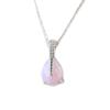 Les Trésors De Lily [P0639] - Silver Necklace 'Princess Opal' Opalescent Pink Silver White (rhodium-plated) - 45 Cm 25x11 Mm