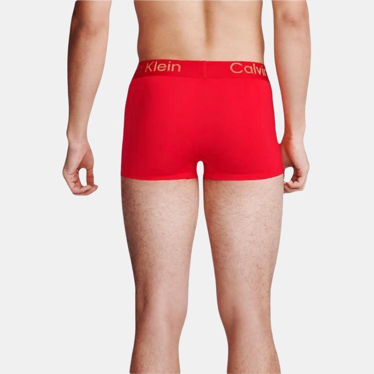 Calvin Klein Letter Waistband Jacquard Comfortable Low Rise Boxer Briefs Men Underwear China-Red LV040350MF-XAT