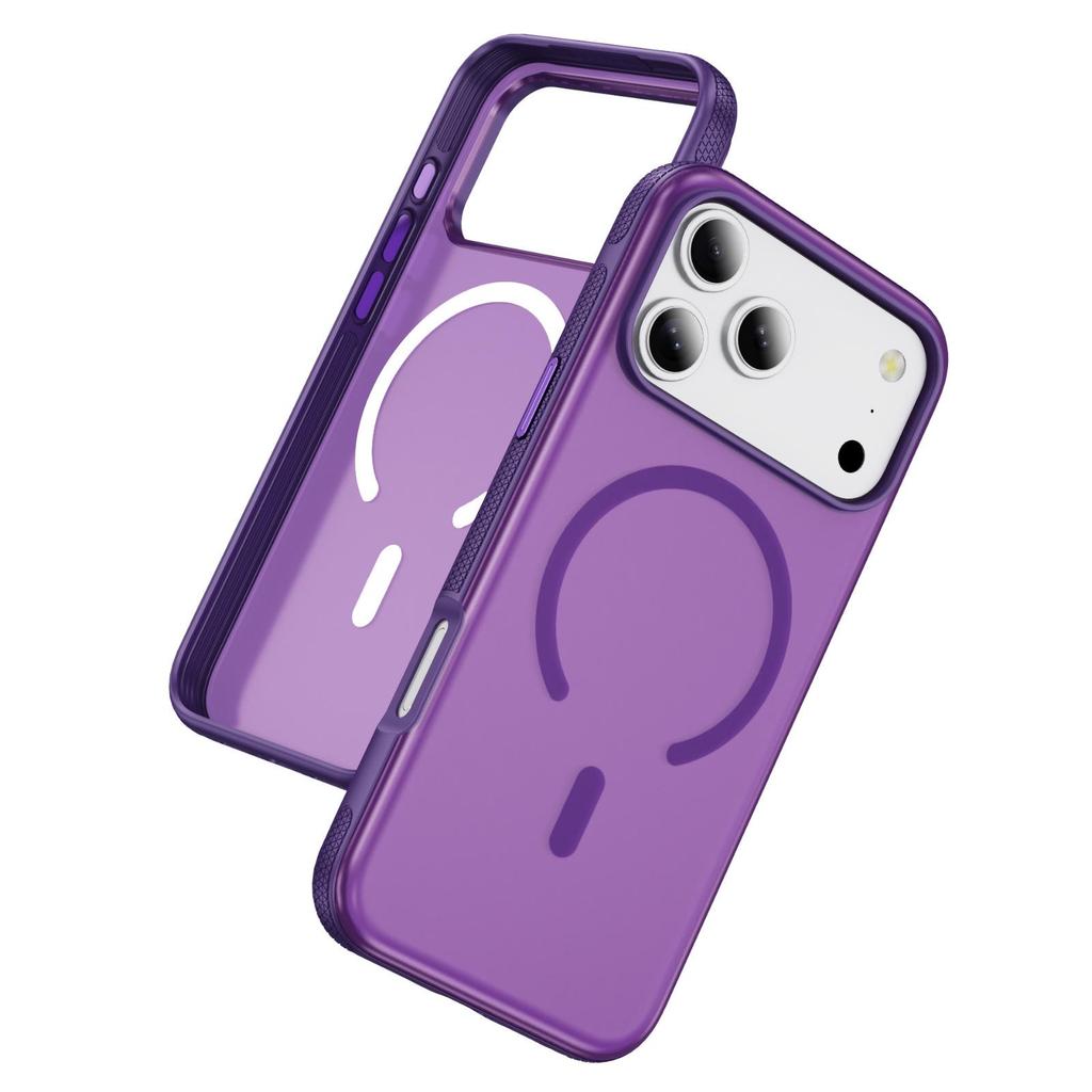 Полупрозрачный магнитный чехол-кольцо Apple 17ProMax с плоским покрытием 'Skin-Feel' для iPhone16Pro