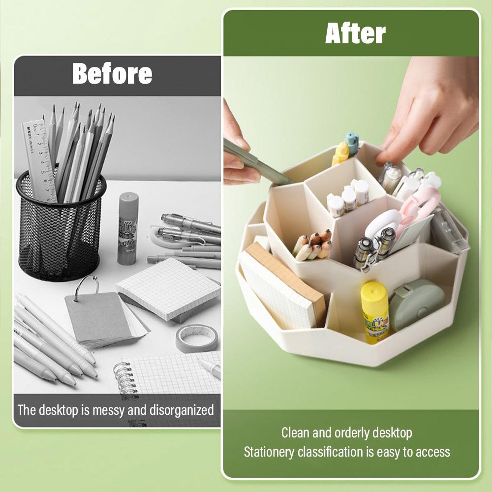 Вращающийся на 360 градусов держатель для ручек, косметический органайзер, коробка для кистей для макияжа, губная помада, карандаш для бровей, трубка для хранения канцелярских принадлежностей