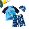 Boys' Dinosaur Quick-Dry Two-Piece Swimsuit with Sun Protection