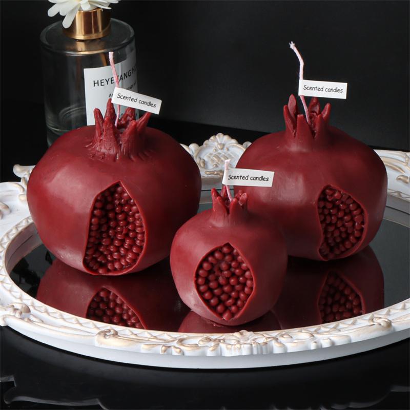 3D Большая Красная Форма для Свечи Гранат Силиконовая Ананас Ananas Мыло Воск Изготовление Эмуляционная Гуава Фрукт Манго Эпоксидная Смола Домашний Декор