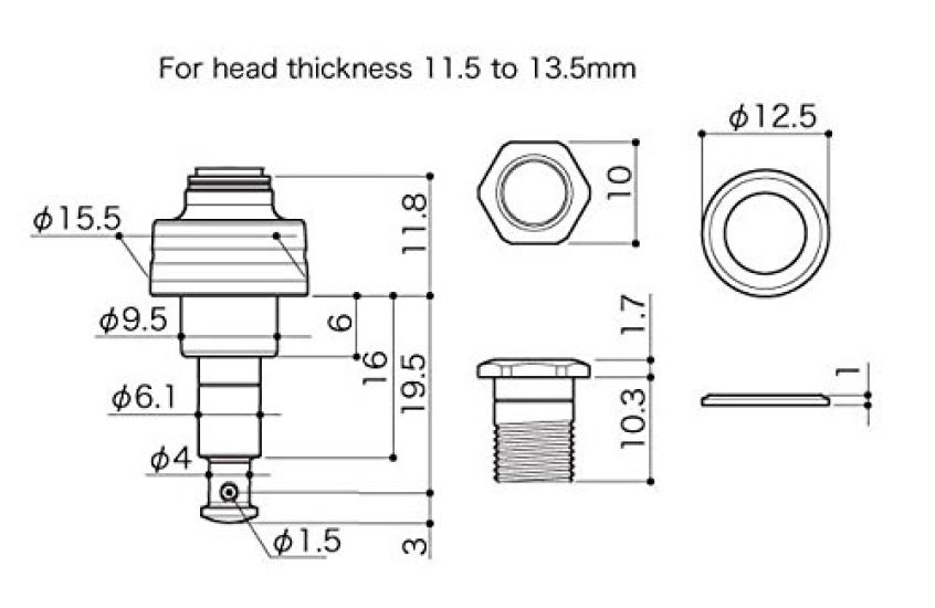 Планетарный тюнер GOTOH для укулеле UBB gold, кнопка, (UPTL-UBB-GX) UPTL-UBB-GG