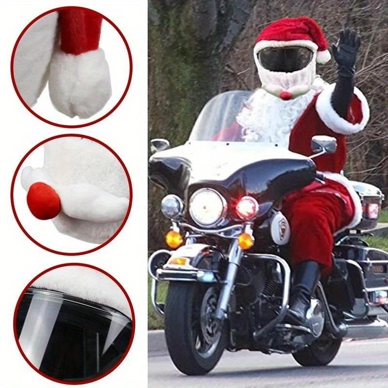 Motorcycle Santa Hat Innovative Bicycle Helmet Protector Outdoor Fun Personalized Funny Christmas