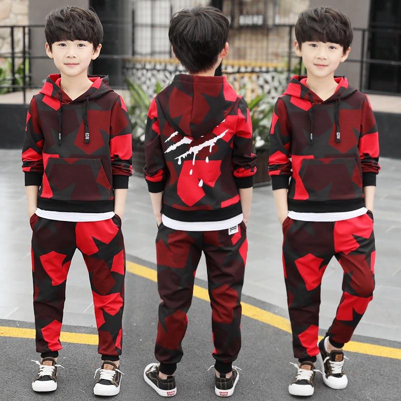 Teen Boys Clothes Set Kids Tracksuit Costume Hoodies Tops Pants Children Clothing Boys Outfits