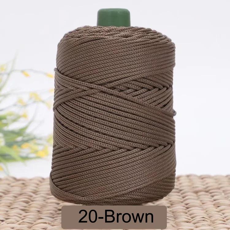 3 мм Цветной Крученый Плетеный Шнур, Полая Нить, Полиэстеровый Шнур Макраме, Черная Пряжа для Вязания Крючком, Пряжа для Вязальщицы