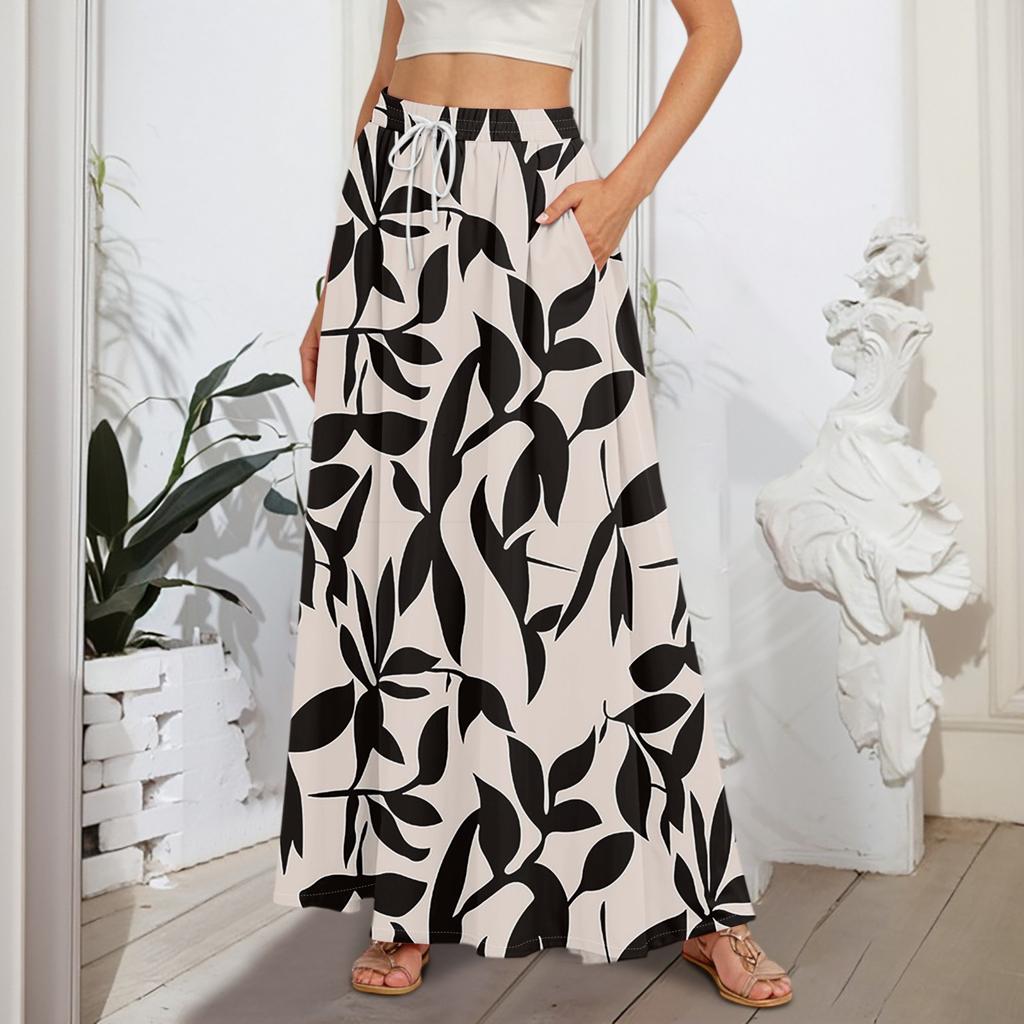 Женские струящиеся расклешенные юбки-макси с оборками и эластичным поясом, элегантные многослойные длинные юбки в стиле бохо