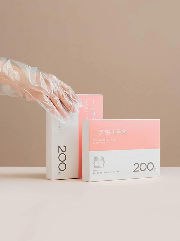 200 шт. одноразовых пластиковых перчаток для кейтеринга, выпечки, захвата, окунания, перемешивания, салата, прозрачные полиэтиленовые перчатки, кухонные принадлежности