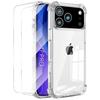 Protective Case - BOOLING - for iPhone 17 Pro - Shockproof Silicone - Transparent - 2 Tempered Glasses