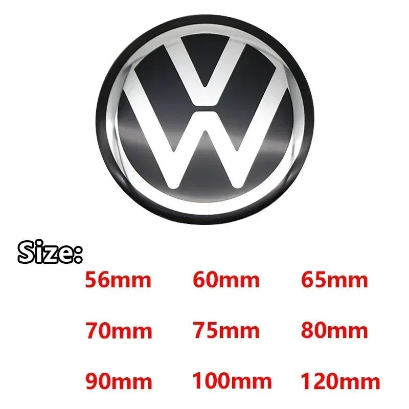 4Pcs 56/60/65/70/75/80/90/100/120mm 3D Car Wheel Stickers Center Hub Cap Emblem Badge Decal For VW GTI Polo Golf 4 5 6 7 Passat 6SDA