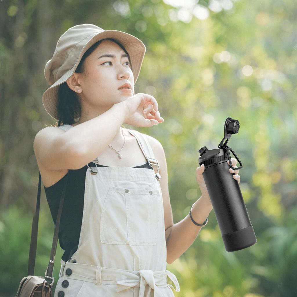 Бутылка для воды FJbottle объемом 710 мл с вакуумной изоляцией, винтовая крышка для питья с ручкой, спортивная бутылка объемом 7 литров, совместимая со спортивными напитками, большая