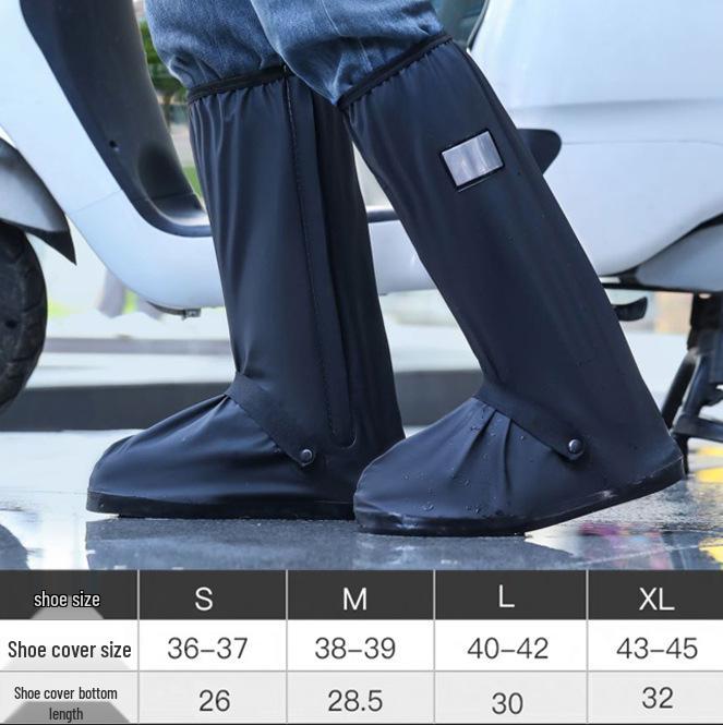 Водонепроницаемые нескользящие бахилы с высоким голенищем для мужчин и женщин - Утолщенные, износостойкие, пескозащитные для дождливых дней.