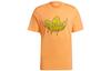 Adidas Originals Lemon Trefoil Tee T Shirts Men's Orange Crew Neck Moderate Straight Fit GN3129