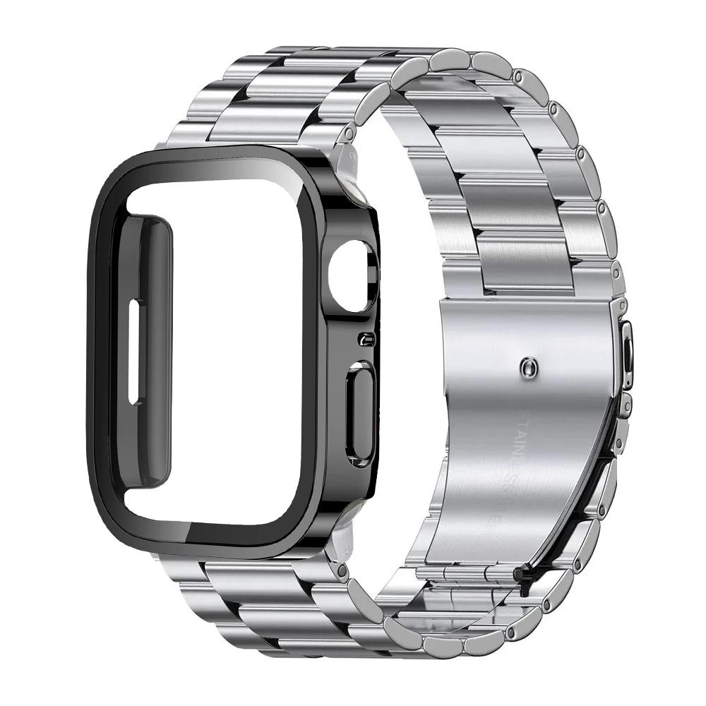 Ремешок и корпус из нержавеющей стали для Apple Watch Ultra 3 49 мм, ремешок 40 мм 44 мм 45 мм 41 мм, браслет correas iwatch Series 6/7/8/9