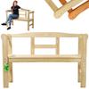 Garden Bench With Backrest Wooden Park 119 Cm Terrace Garden