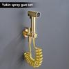 Grey Hand Held Bidet Sprayer Douche Toilet Kit Bidet Faucet Gold Round Shattaf Shower Head Copper Valve Set Jet Bidet Faucet