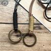 Lanyard Retro Keychain on the Phone Chain Cowhide Neck Key Lanyard Rope for Mobile Phone Accessories Genuine Leather Strap