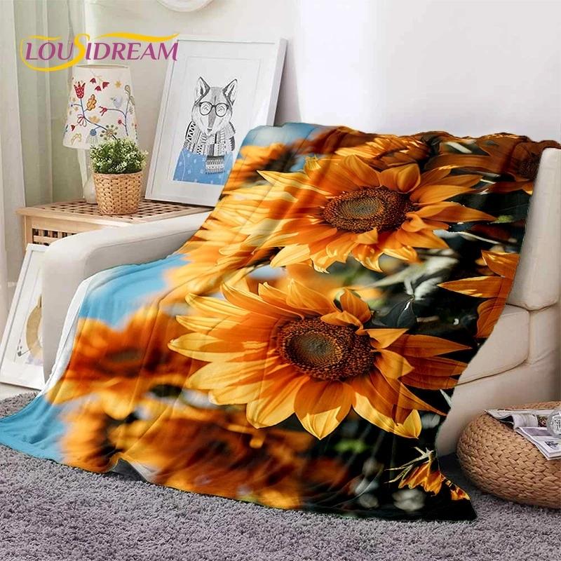 Мягкое фланелевое одеяло Dream Sun Flowers Nordic Daisy для кровати, спальни, дивана, пикника, плед для покрывала, отдыха на свежем воздухе, сна, подарок