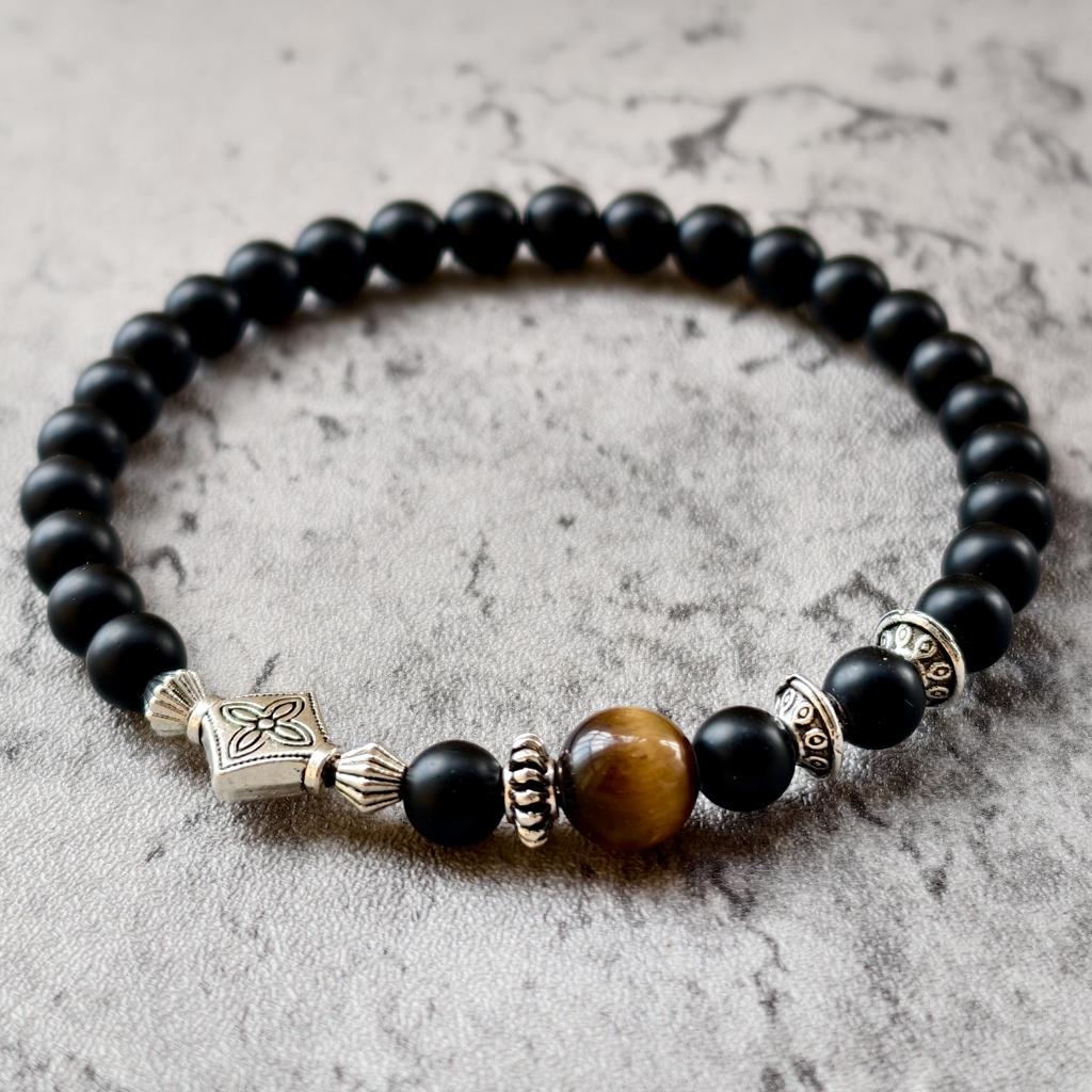 Браслет из натурального камня 6 мм бусины натуральный 7A тигровый глаз лавовый камень счастливые браслеты для женщин мужчин ювелирные изделия pulseras homme