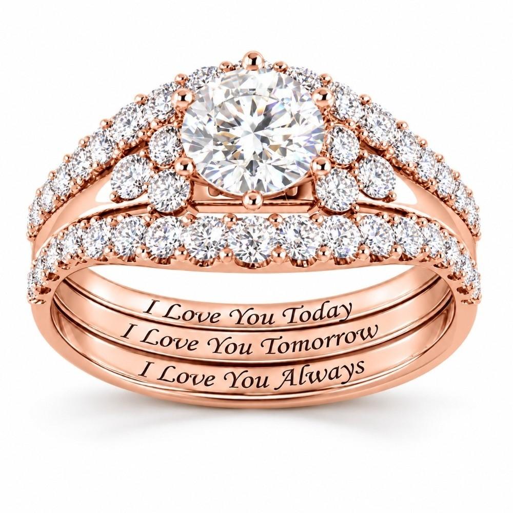 Lightweight Stackable Rings Copper Inlaid Layered Rings Fashionable Fashion Rings Party