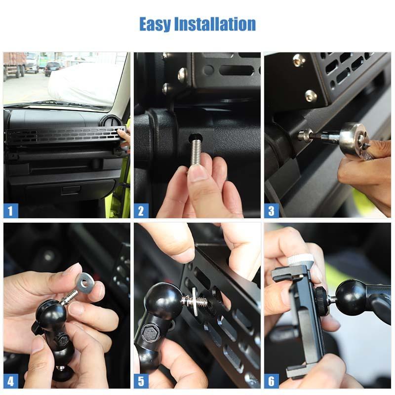 Подлокотник для второго пилота, ящик для хранения, держатель для мобильного телефона, аксессуары из алюминиевого сплава, подходят для Suzuki Jimny 2019 Up, автомобильные аксессуары