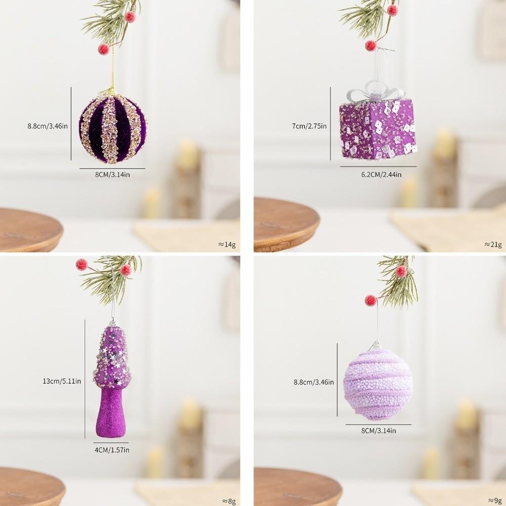 Glitter Coated Christmas Ornament Balls Foam Christmas Pendant Christmas Tree Decor
