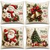 Elk Deer Christmas Pillow Cover Soft Snowman Pillow Cover Xmas Tree Pillowslip  Home Decor