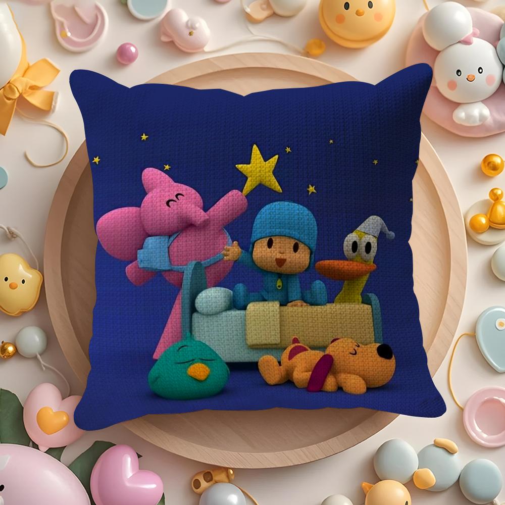 Чехол на подушку B-Boy-Girl-Pocoyo Натуральный Лен Органическая Ткань Двусторонний Принт Диван Домашний Декор Подарок Наволочка