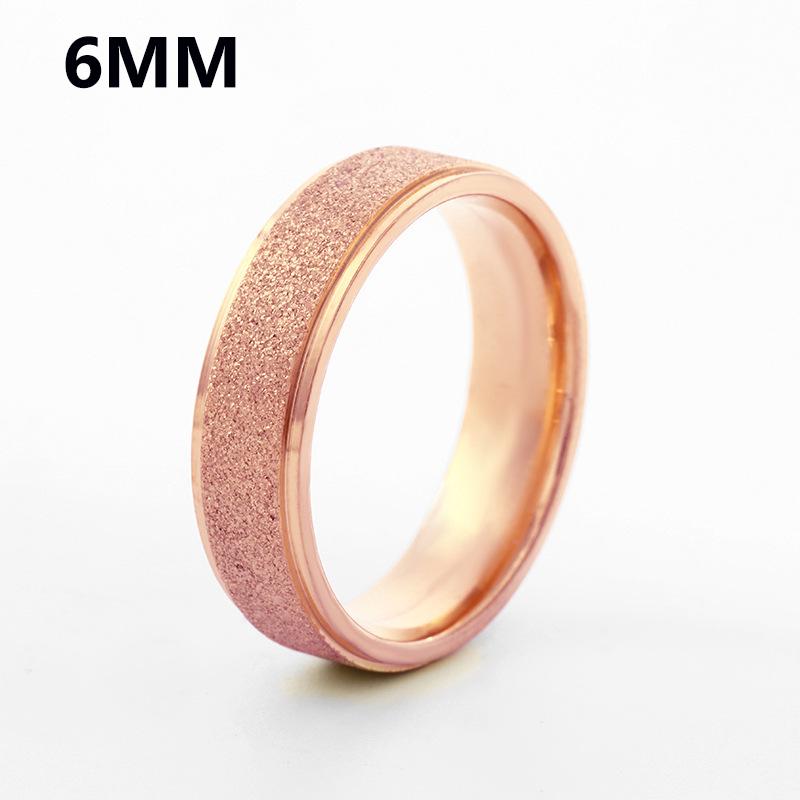 Модные матовые кольца-скрабы женские розовое золото/серебро кольцо на палец 2/4/6/8 мм мужские свадебные украшения простые из нержавеющей стали/разноцветные