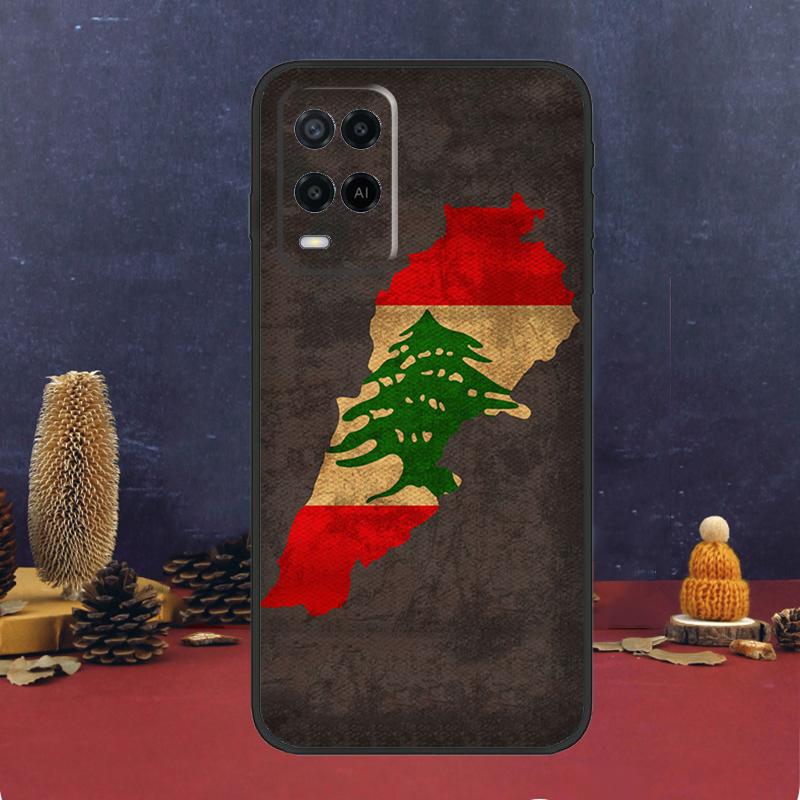 Lebanon Flag Map For OPPO A17 A77 A58 A78 A98 A15 A5 A9 A96 A76 A16 A54 A74 A94 A52 A72 A79 A57S A53S Case