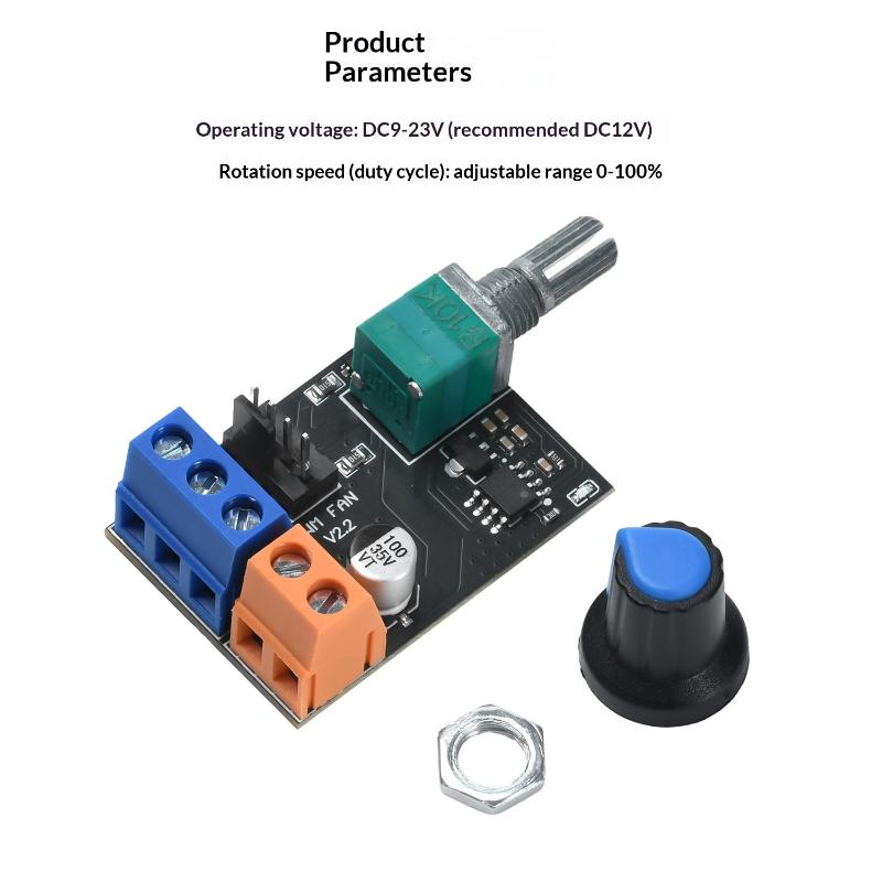 Dc12V Pwm Fan Speed Controller Module With Switch 3/4 Wire Motor Governor Electric Fan Speed Control Knob For Computer Pc Case