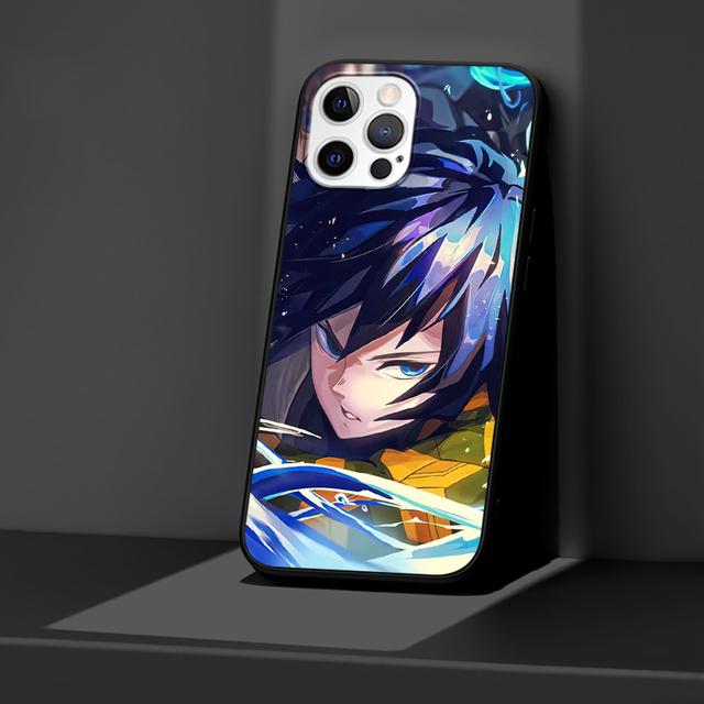 Case For Apple Iphone 11 13 12 Mini 14 Pro Max Xr 7 8 +Se 2020 Xs 6 6s Plus 5 5s Black Silicone Phone Cover Anime Giyuu Tomioka