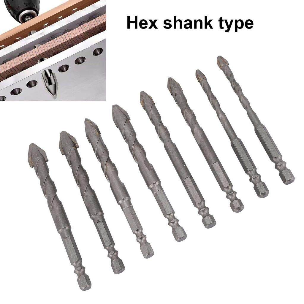 8 шт. Высокопрочное эксцентриковое сверло скрученное многофункциональное твердосплавное шестигранное сверло с косой головкой для стен плитки