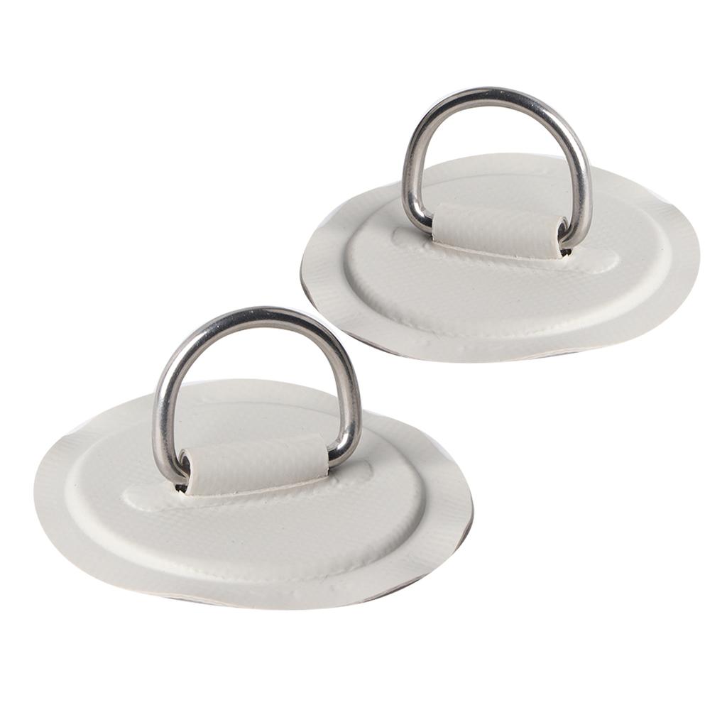 2pcs Inflatable Boat Kayak DRing Pad Patch PVC Marine Stainless Steel Fixed Buckle(Gray )