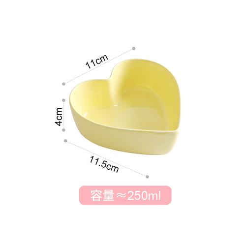 Heart Shaped Bowl Love Heart Ceramic Steamed Egg Bowl Candy Color Dessert Salad Plate 7 Inch Cake Fruit Plate Kitchen Tableware