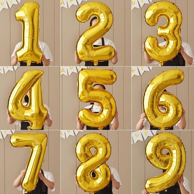 Цифровые шары Фольгированные шары Розовое золото Цифровые Globos Свадьба С Днем Рождения Украшение для вечеринки Принадлежности для детского душа