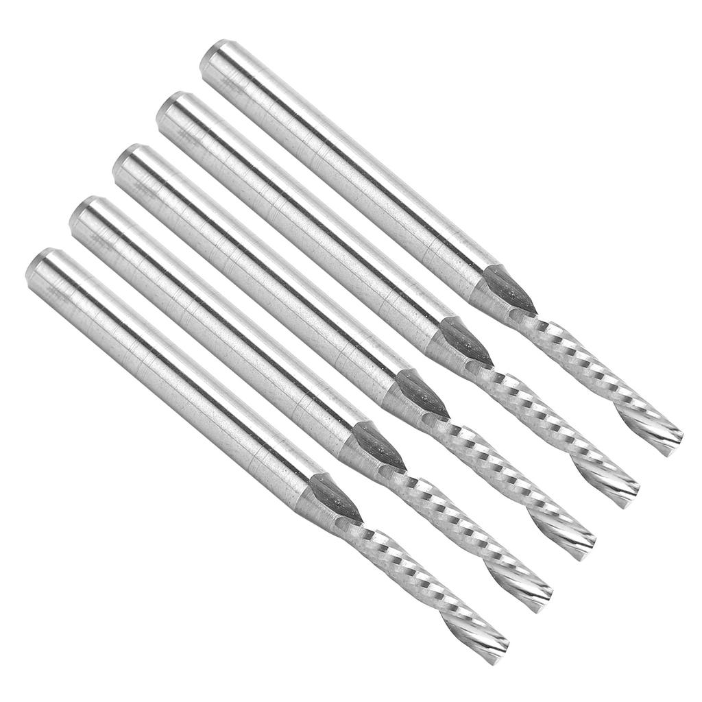 5pcs CNC End Mills Spiral Tungsten Steel Single Flute Milling Cutter 3.175x2x12x38mm