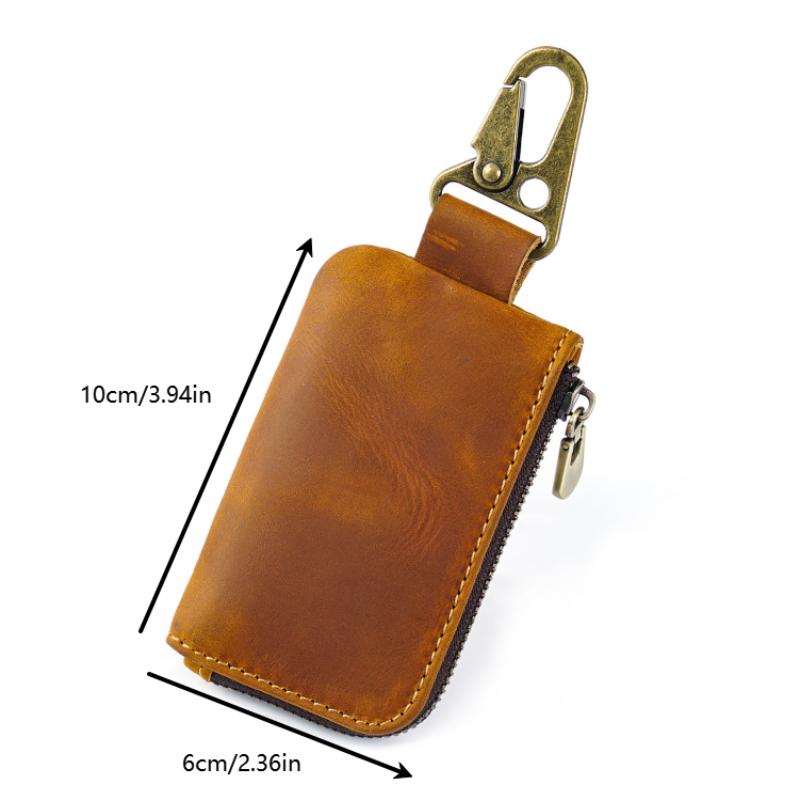 Genuine Leather Zipper Coin Purse Bluetooth Earphone Bag Key Organizer Card Bag Wallet For Women Men
