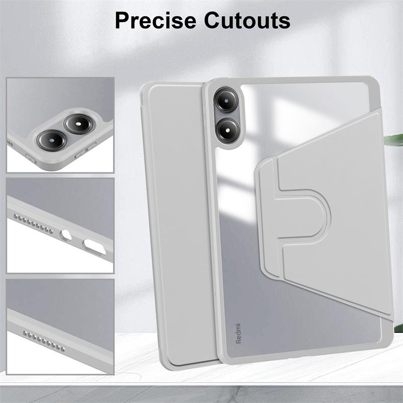Чехол For Redmi Pad 2 Pro с держателем для стилуса, 360° вращающийся, прозрачный твердый акриловый чехол для планшета For Redmi Pad 2 Pro 12,1 дюйма