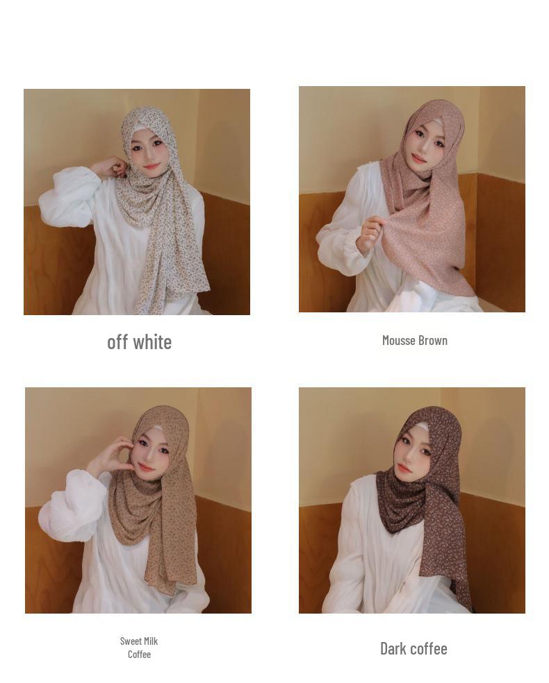 Spring/Summer 2025 Floral Chiffon Scarf Shawl for Sun Protection